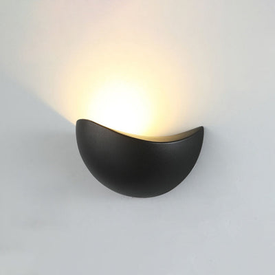 Modern Minimalist Half Moon Circle Aluminum LED Wall Sconce Lamp For Living Room