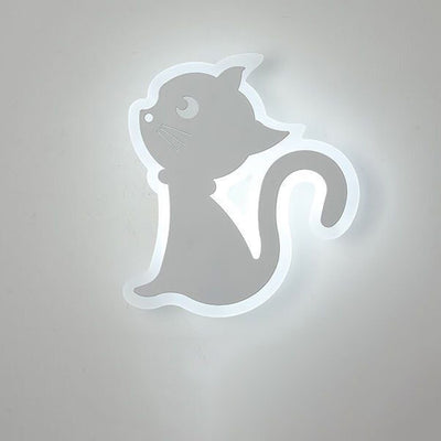 Applique murale en fer avec design de chat en acrylique créatif contemporain, lampe LED pour chambre 