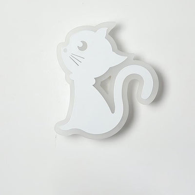 Applique murale en fer avec design de chat en acrylique créatif contemporain, lampe LED pour chambre 