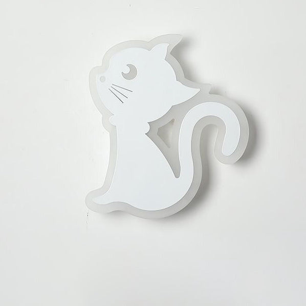 Applique murale en fer avec design de chat en acrylique créatif contemporain, lampe LED pour chambre 