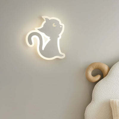 Contemporary Creative Acrylic Cat Design Iron LED Wall Sconce Lamp For Bedroom