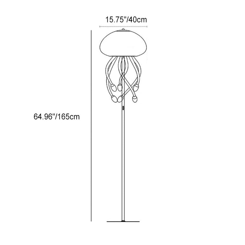 Modern Art Deco Iron Acrylic Jellyfish LED Standing Floor Lamp For Living Room