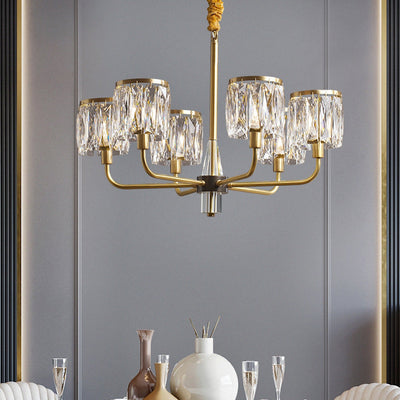 Contemporary Luxury Branch Crystal Copper 6/8/10/15/21 Light Chandelier For Bedroom