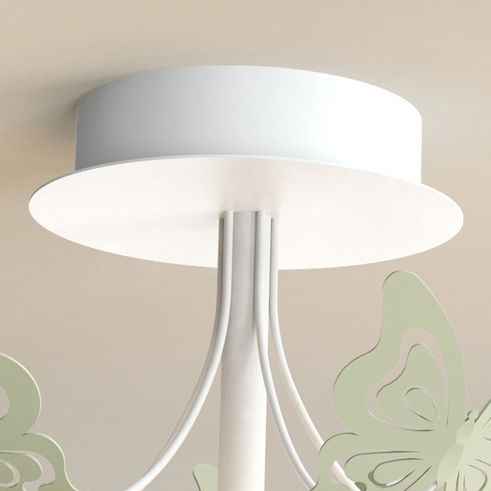 Modern Minimalist Iron PE Round Butterfly Pumpkin LED Semi-Flush Mount Ceiling Light For Bedroom