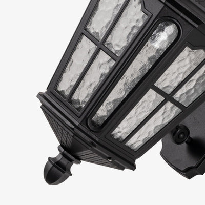 Traditional Farmhouse Cube Lantern Aluminum Glass 1-Light Outdoor Wall Sconce Lamp For Garden