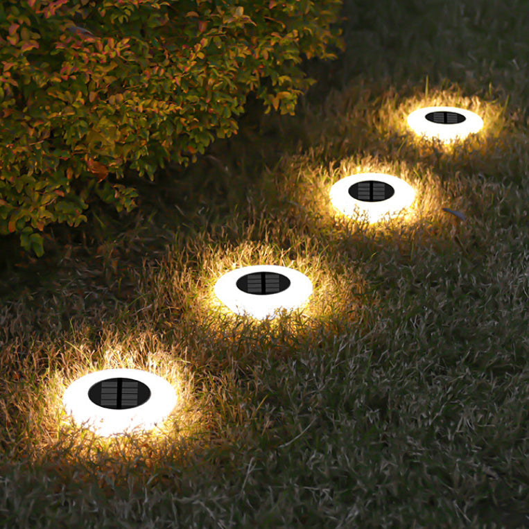 Modern Simplicity Solar Waterproof PP PS Round Conic LED Landscape Lighting Outdoor Light For Garden