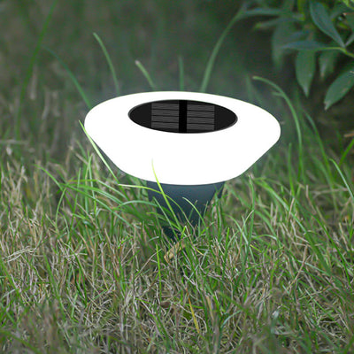 Simplicité moderne solaire étanche PP PS rond conique LED éclairage paysager lumière extérieure pour jardin 