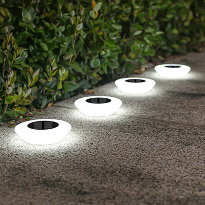 Simplicité moderne solaire étanche PP PS rond conique LED éclairage paysager lumière extérieure pour jardin 