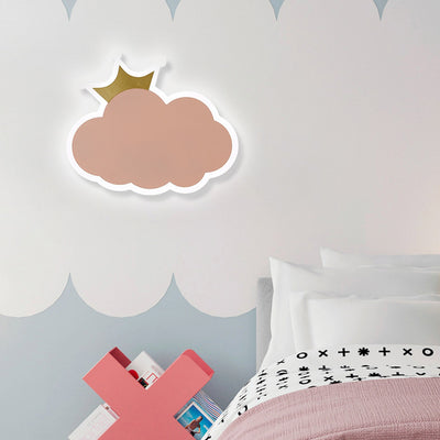 Contemporary Creative Crown Clouds Iron LED Wall Sconce Lamp For Bedroom