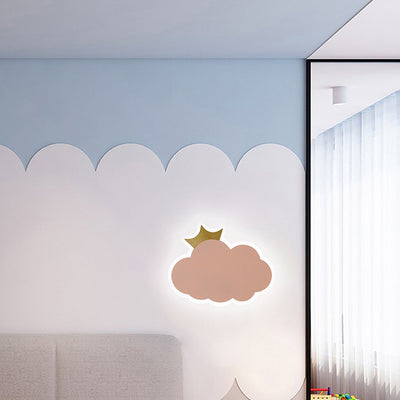 Contemporary Creative Crown Clouds Iron LED Wall Sconce Lamp For Bedroom