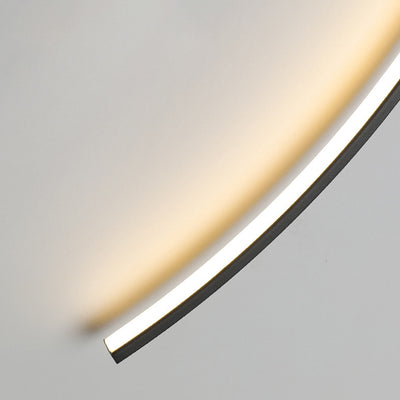 Modern Minimalist Curved Long Rectangular Spherical Iron Silicone LED Wall Sconce Lamp For Bedroom