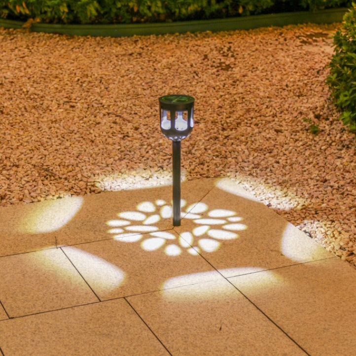 Modern Simplicity Solar Waterproof Cylinder Hollowed ABS PMMA LED Landscape Lighting Outdoor Light For Garden