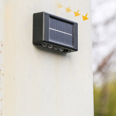 Modern Simplicity Solar Waterproof Rectangular ABS PVC LED Wall Sconce Lamp For Outdoor Patio