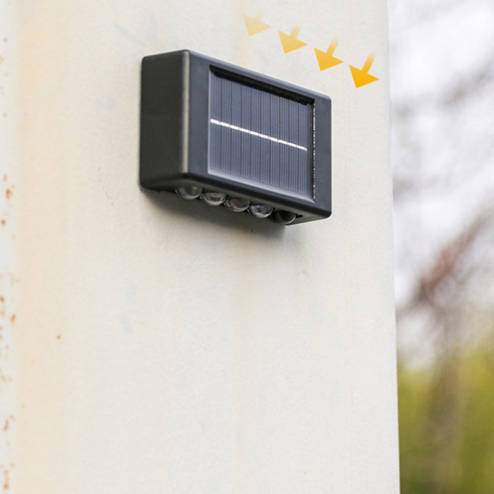 Modern Simplicity Solar Waterproof Rectangular ABS PVC LED Wall Sconce Lamp For Outdoor Patio