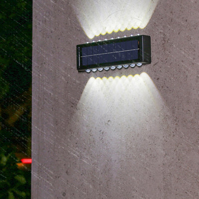 Modern Simplicity Solar Waterproof Rectangular ABS PVC LED Wall Sconce Lamp For Outdoor Patio