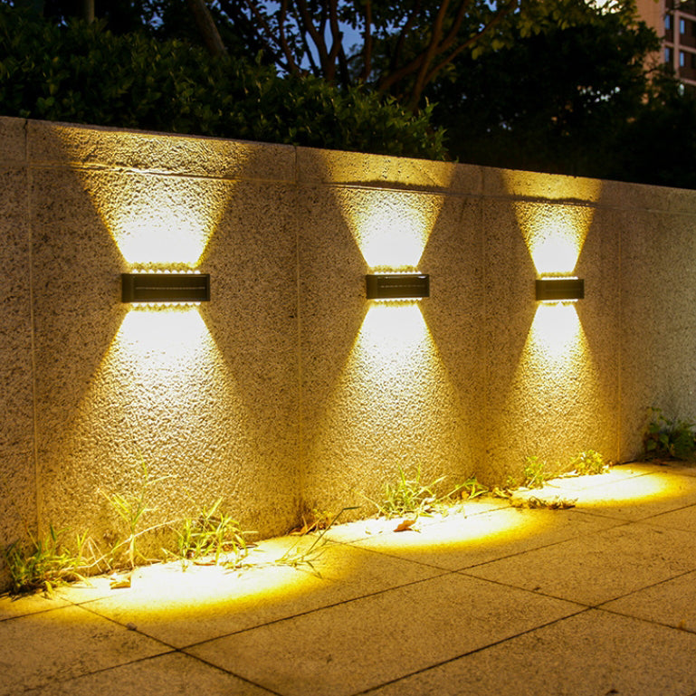 Modern Simplicity Solar Waterproof Rectangular ABS PVC LED Wall Sconce Lamp For Outdoor Patio