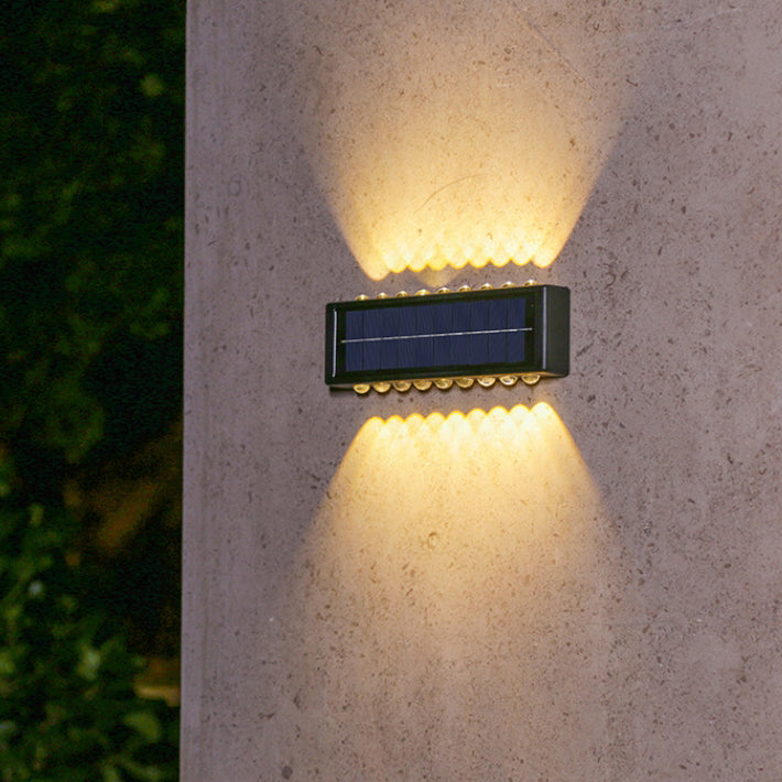 Modern Simplicity Solar Waterproof Rectangular ABS PVC LED Wall Sconce Lamp For Outdoor Patio