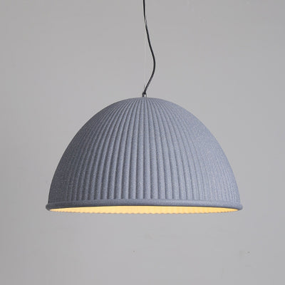 Contemporary Scandinavian Striped Semicircle Resin Shade 1-Light Pendant Light For Bedroom