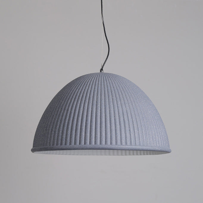 Contemporary Scandinavian Striped Semicircle Resin Shade 1-Light Pendant Light For Bedroom