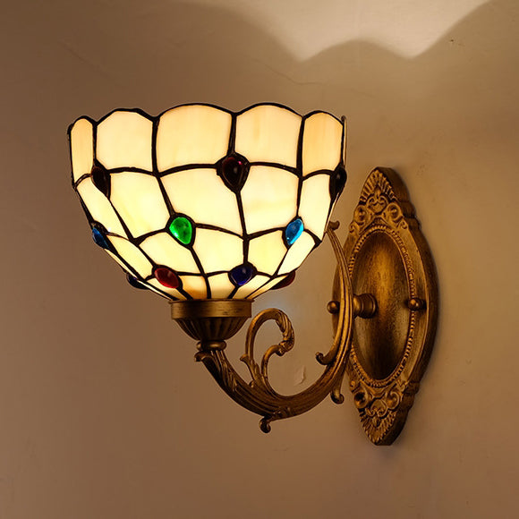 Contemporary Creative Mermaid Iron Glass 1-Light Wall Sconce Lamp For Bedroom