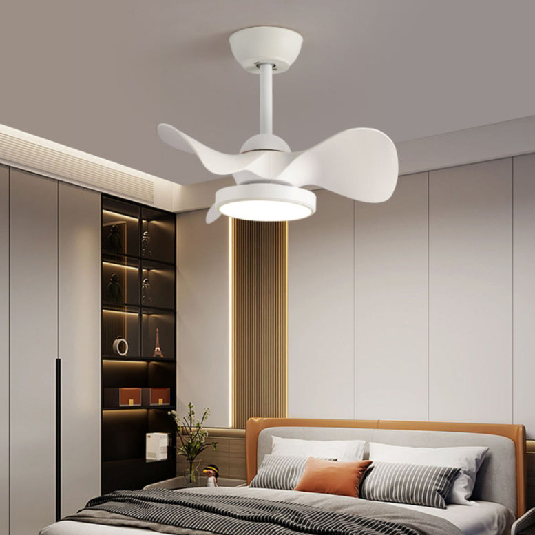 Zeitgenössisches Retro- rundes Acryl-ABS LED Downrods Deckenventilator-Licht für Schlafzimmer 