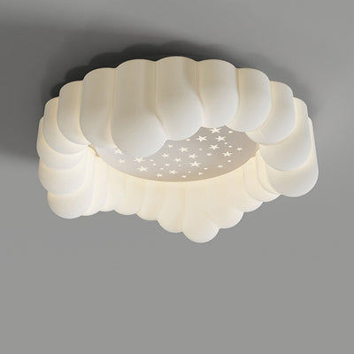 Contemporary Nordic Cloud Star Round Iron ABS LED Flush Mount Ceiling Light For Bedroom