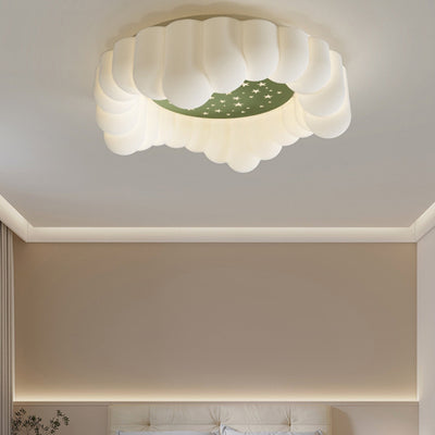 Contemporary Nordic Cloud Star Round Iron ABS LED Flush Mount Ceiling Light For Bedroom