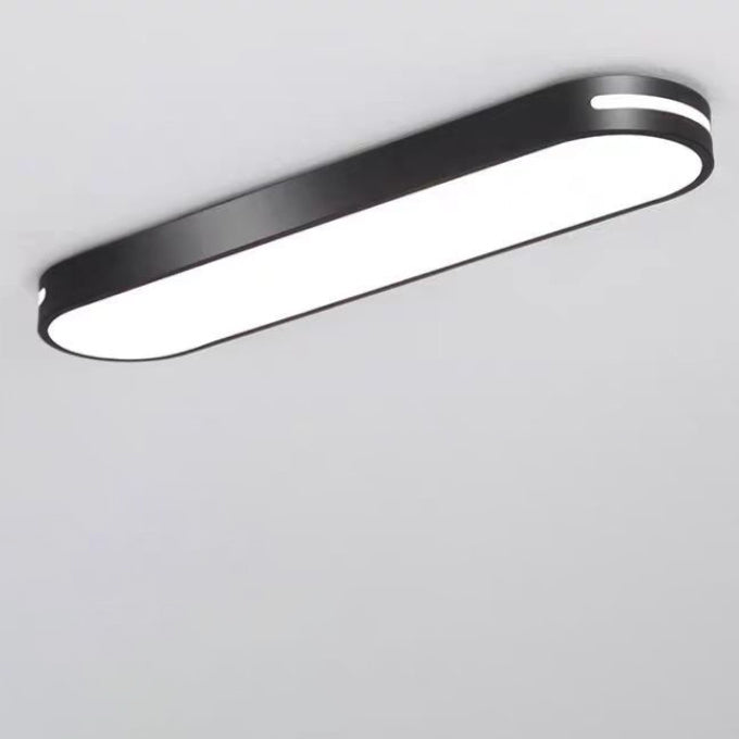 Modern Minimalist Elliptical Strip Iron Acrylic LED Flush Mount Ceiling Light For Hallway