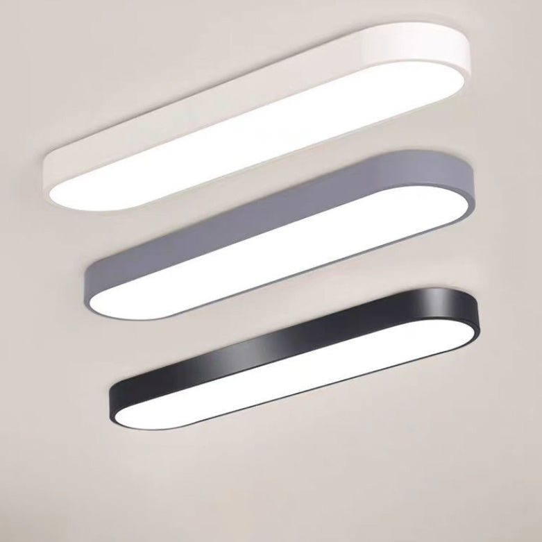 Modern Minimalist Elliptical Strip Iron Acrylic LED Flush Mount Ceiling Light For Hallway