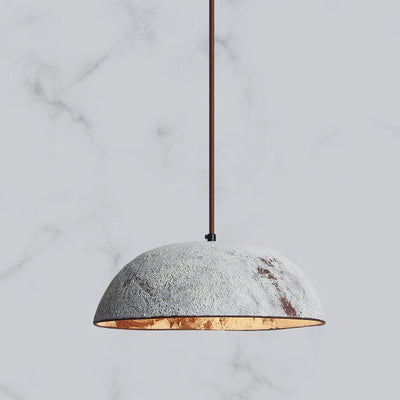 Traditional Japanese Wabi-Sabi Handcrafted Ceramic Round Shade 1-Light Pendant Light For Dining Room