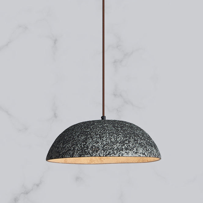 Traditional Japanese Wabi-Sabi Handcrafted Ceramic Round Shade 1-Light Pendant Light For Dining Room