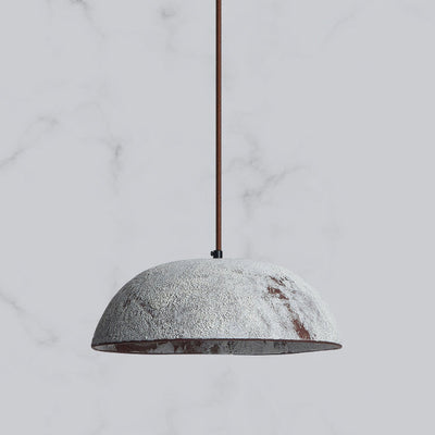 Traditional Japanese Wabi-Sabi Handcrafted Ceramic Round Shade 1-Light Pendant Light For Dining Room