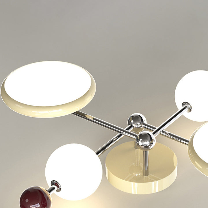 Lumière de plafond semi-encastrée LED PE ronde en fer macaron scandinave contemporain pour salon 