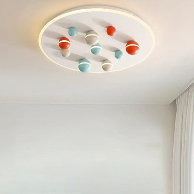 Contemporary Scandinavian Aluminum Colorful Magic Bean Acrylic LED Flush Mount Ceiling Light For Living Room