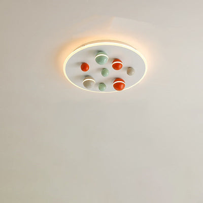 Contemporary Scandinavian Aluminum Colorful Magic Bean Acrylic LED Flush Mount Ceiling Light For Living Room