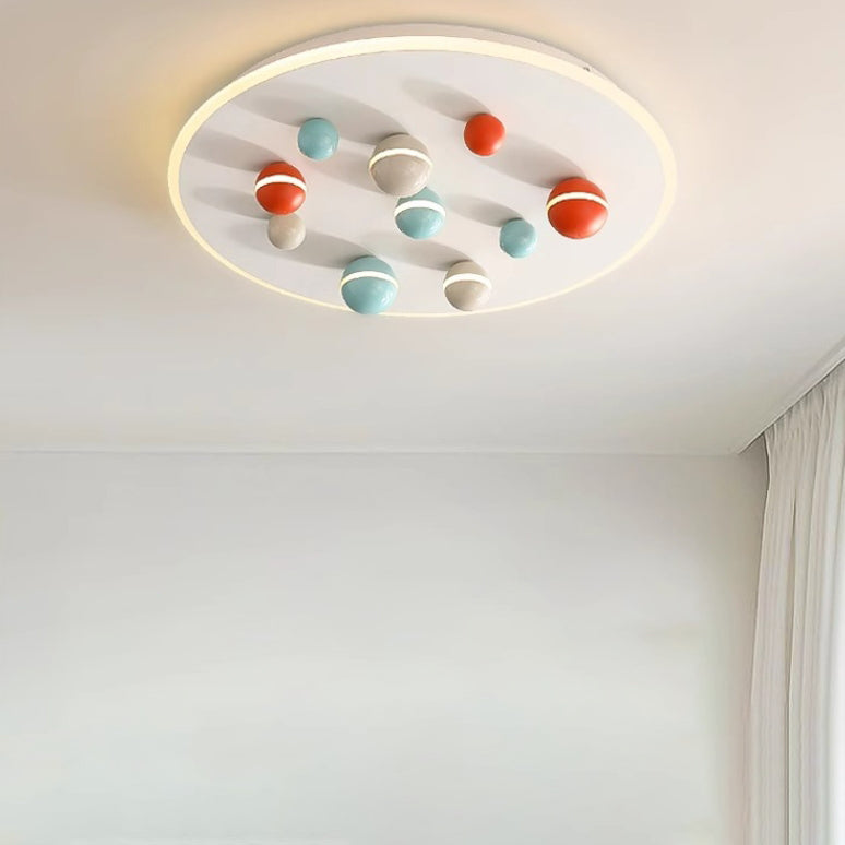 Contemporary Scandinavian Aluminum Colorful Magic Bean Acrylic LED Flush Mount Ceiling Light For Living Room