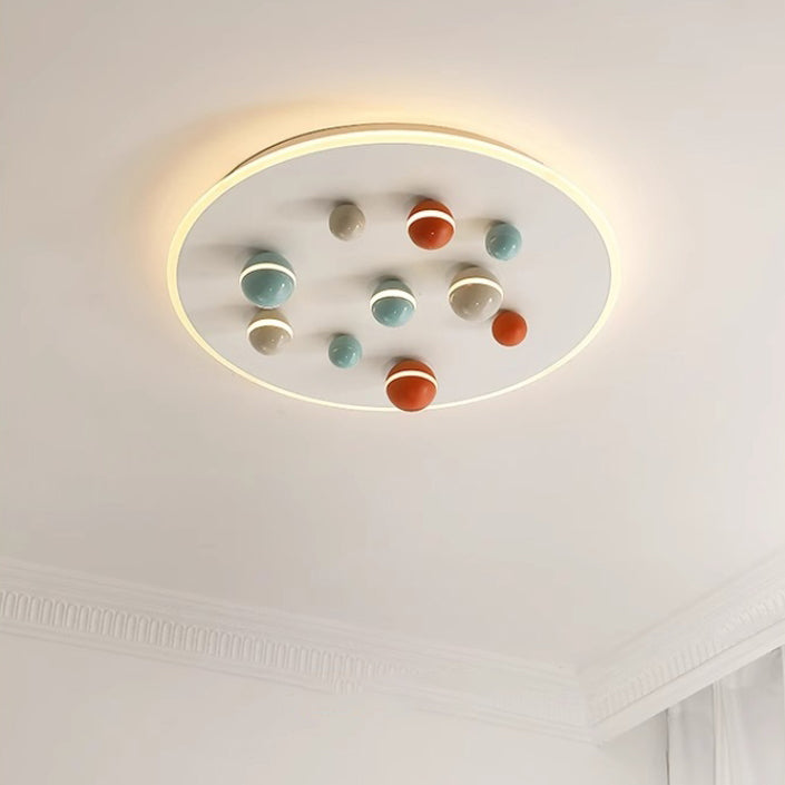 Contemporary Scandinavian Aluminum Colorful Magic Bean Acrylic LED Flush Mount Ceiling Light For Living Room