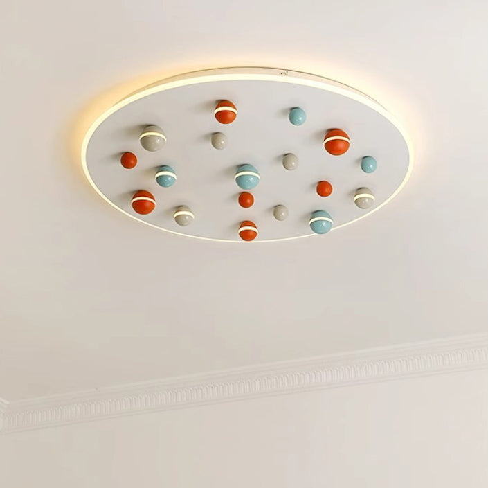 Contemporary Scandinavian Aluminum Colorful Magic Bean Acrylic LED Flush Mount Ceiling Light For Living Room