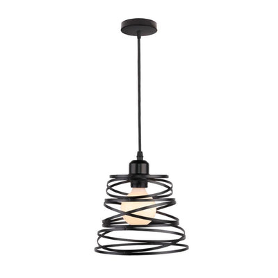 Modern Simplicity Round Spring Iron 1-Light Pendant Light For Living Room