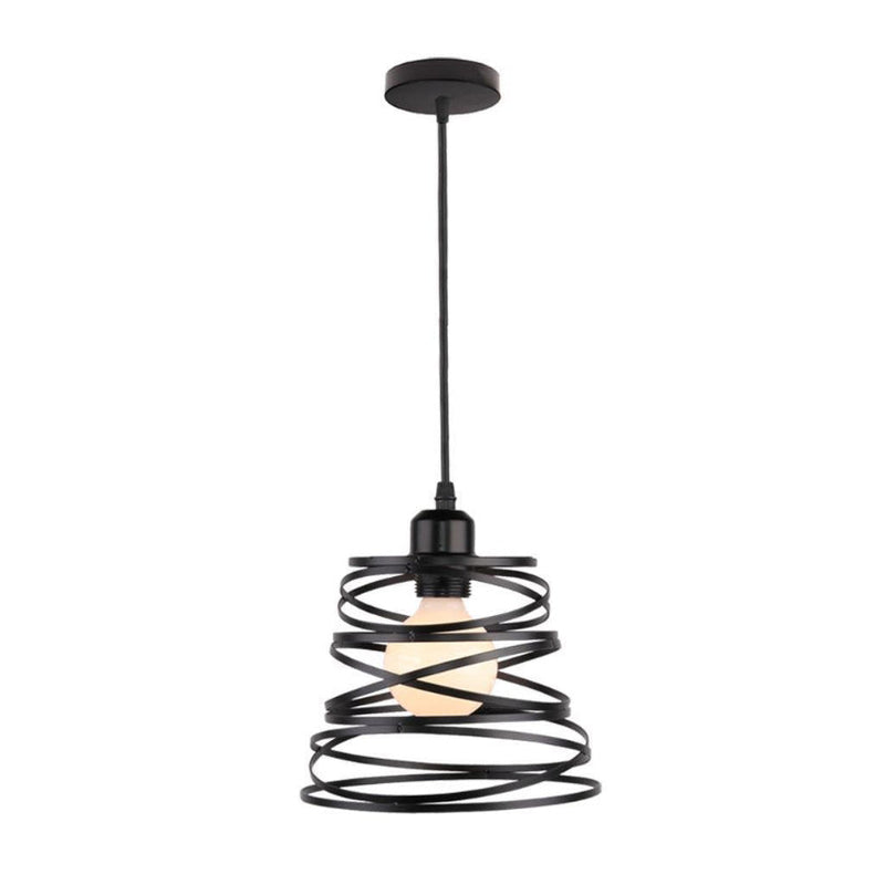 Modern Simplicity Round Spring Iron 1-Light Pendant Light For Living Room