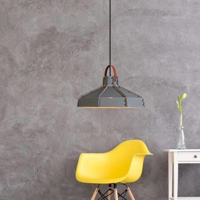 Contemporary Industrial Round Cylindrical Trapezoidal Iron 1-Light Pendant Light For Living Room