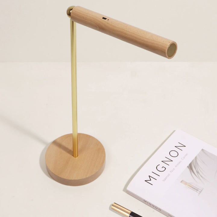 Modern Minimalist Magnetic Wooden Stick Shade USB Foldable LED Table Lamp For Study