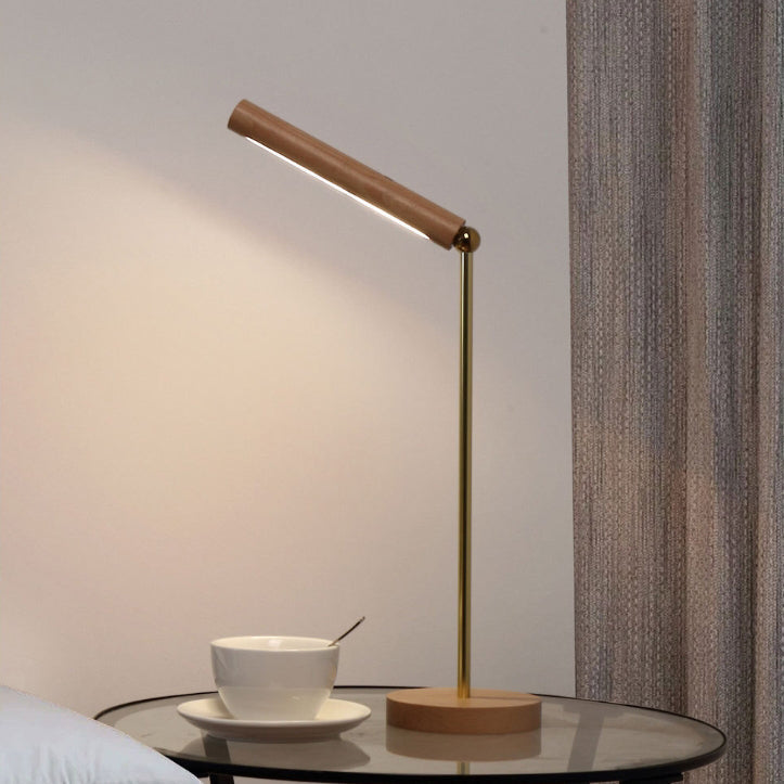 Modern Minimalist Magnetic Wooden Stick Shade USB Foldable LED Table Lamp For Study