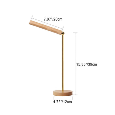 Modern Minimalist Magnetic Wooden Stick Shade USB Foldable LED Table Lamp For Study