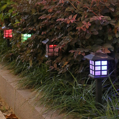 Traditional Rustic Waterproof Solar House ABS LED Outdoor Landscape Light For Garden