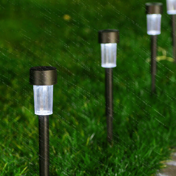 Modern Minimalist Waterproof Solar Cylinder Plastic Stainless Steel LED Landscape Light For Garden