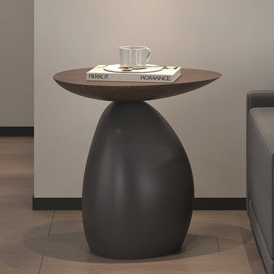 Contemporary Scandinavian Round Irregular Base Resin Coffee Table For Living Room