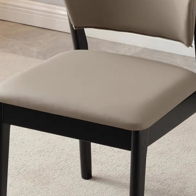 Contemporary Nordic Faux Leather Upholstered Dining Chair Open Back Armless For Dining Room