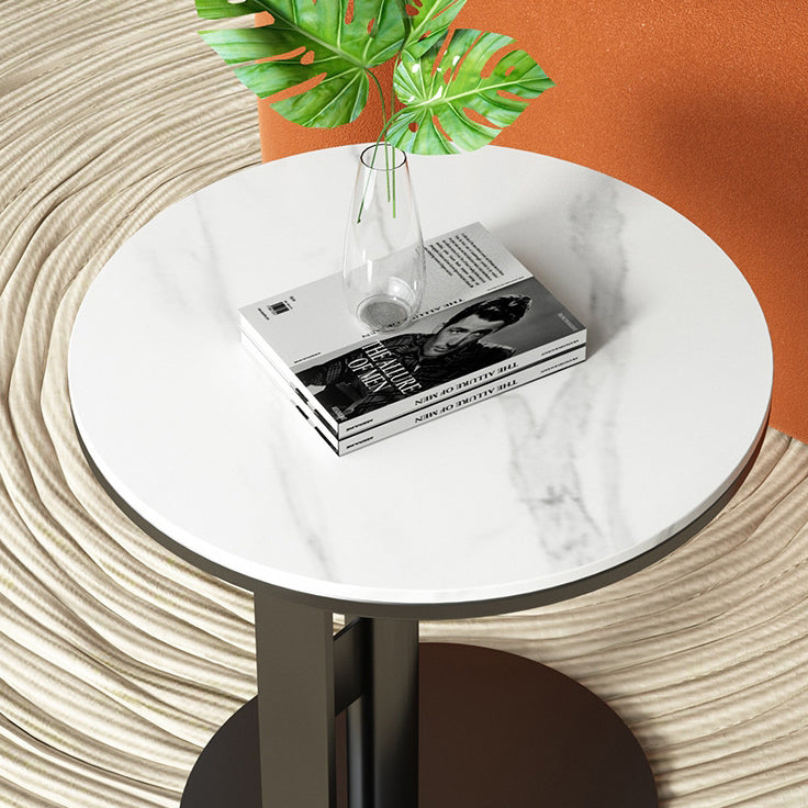 Contemporary Nordic Geometric Circle Rock Board Side Table For Living Room