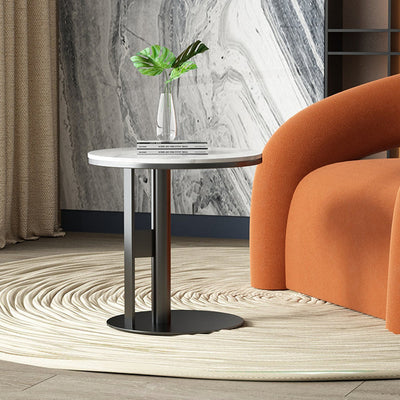 Contemporary Nordic Geometric Circle Rock Board Side Table For Living Room